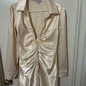 Silk mini scrunch dress